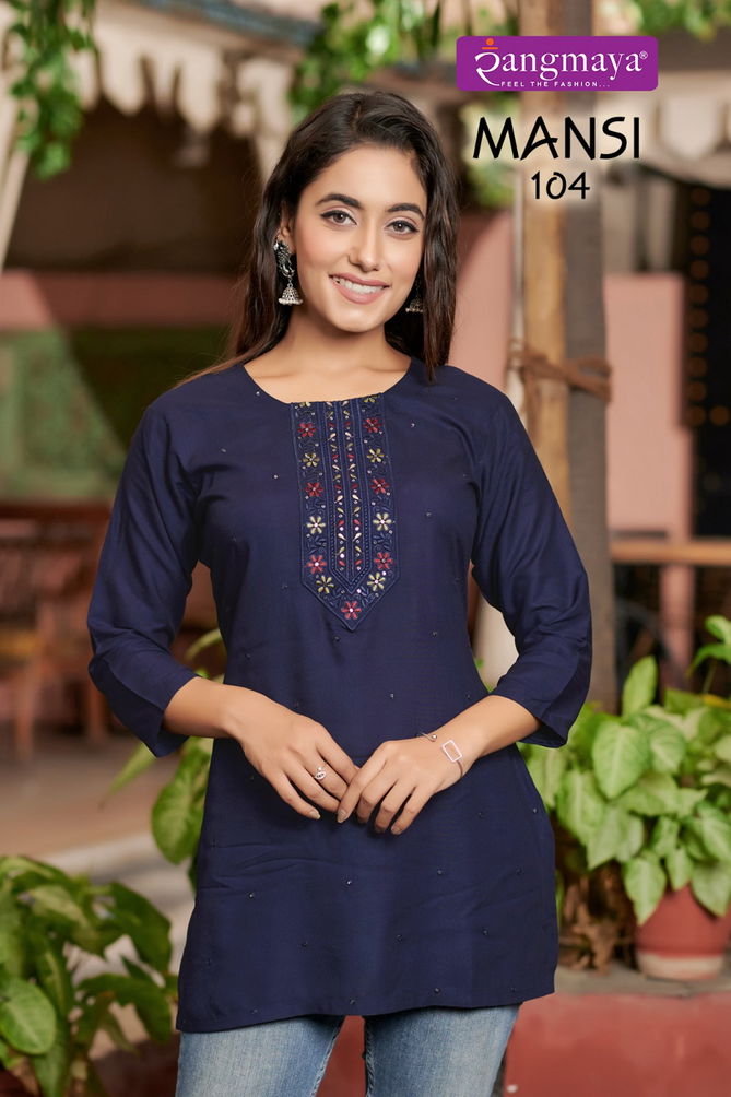 Mansi By Rangmaya Rayon Ladies Short Kurti Wholesale Shop In Surat